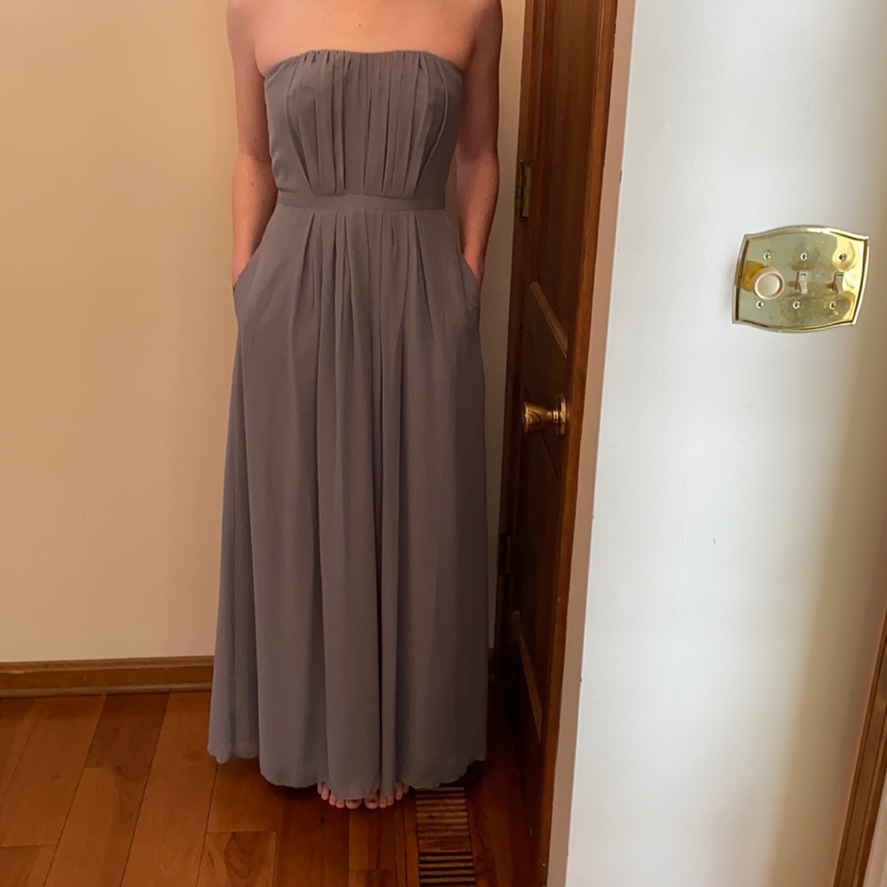 Bridesmaid dress dove and dahlia